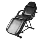 Silla Reclinable para Faciales con Banco | para Masaje, SPA, Salon de Belleza | con Almohadilla Desmontable y Orificio Facial (Negro)