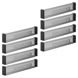 Organizador expandible para cajón de aparador, 2,5 pulgadas de alto, Negro (Smoke/Black), Paquete de 8, 1