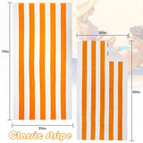 Exclusivo Mezcla - 2 unidades 100% algodón de gran tamaño, toalla de playa grande, toalla de piscina (rayas de cabana, naranja 35 x 70 pulgadas), suave, de secado rápido, ligero, absorbente y de felpa