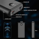 Power Bank 20000mAh Batería Externa Carga Rápida 20 W PD Con Pantalla LED Cargador Portátil con Cable Tipo C 3 Salidads USB de Alta Velocidad Compatible para iPhone 13 Samsung Xiaomi Huawei iPad Tableta[2022 Versión] Muy adecuado para regalar