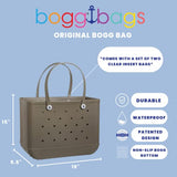 BOGG BAG Bolsa grande impermeable lavable a prueba de puntas, duradera, abierta para la playa, barco, piscina, deportes, 19 x 15 x 9.5 pulgadas, *Próximamente* I Olive You, X-Large