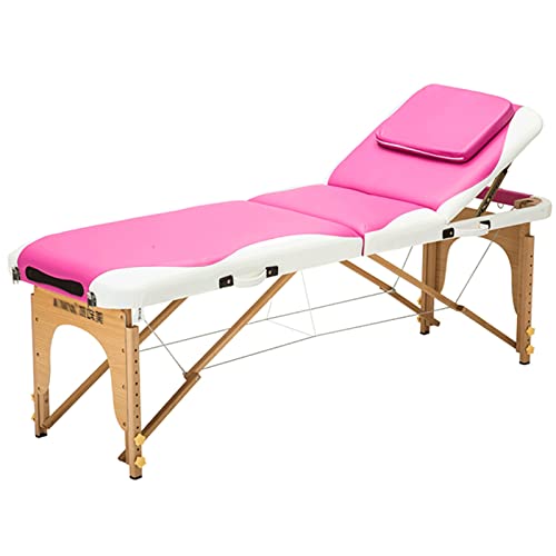 Cama De Masaje 3 Secciones Cama De SPA Reclinable Mesa De Masaje Portátil Cama De SPA Cama De Cuna Facial Fácil De Montar Adjustable En Altura con Bolsa De Tela No Tejida