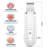 Limpiador Facial Ultrasónico, Exfoliación Facial Ultrasónica Skin Scrubber USB Recargable con 4 Modos para Limpiar los Poros y Cuidar la Piel