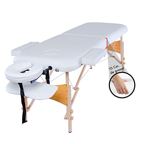 Cama Camilla para Masajes Mesa para Tatuar Portatil 250 Kilos Plegable Profesional Tatto Masaje Camillas con Estuche Bolsa Transportadora Blanco