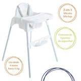 Cosco Silla Alta Cook Blanca, Blanca, Paquete De 1 Count