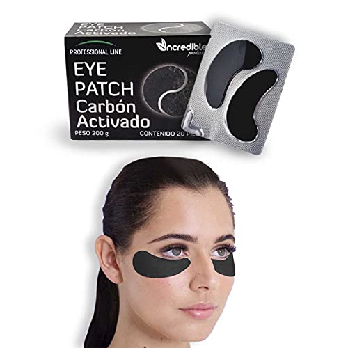 Parches para Ojeras y Bolsas en los Ojos, eye patch, Mascarilla de Carbón Activado con Colágeno, Acido hialuronico y vitamina A, Eye Mask, Hidrata y Alivia la Resequedad en la Piel 20pz para hombre y mujer.