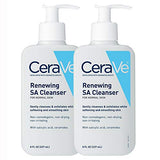 CeraVe Salicylic Acid Cleanser | 2 Pack (8 Ounce each) | Renewing Exfoliating Face Wash with Vitamin D for Rough and Bumpy Skin | Fragrance Free