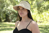 Sombrero de ala ancha para mujer, plegable, con visera de golf, Beige/Marrón, Talla única