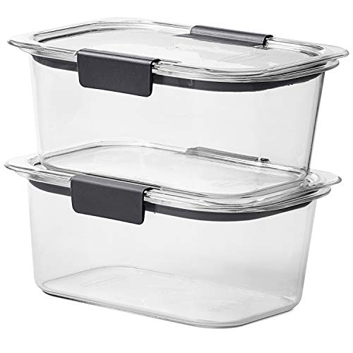 Rubbermaid Brilliance - Recipiente para alimentos, Transparente, 2 pack Medium, 1, 1