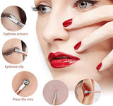 Moon & Back Kit de Manicura y Pedicura Profesional para Uñas 18 Piezas; (Kit de Aseo Portátil para Viaje y Cualquier Ocasión) Herramienta de Acero Inoxidable; Incluye Cortauñas, clippers, Tijeras, Recortador de Bello. Herramienta ideal para la Higiene y l