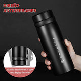 Termo de Acero Inoxidable, Doble Pared y Tapa Hermética Antigoteo, con Asa para Transportar (900ml, Negro)