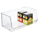 Cesta organizadora apilable Ideal para almacenar Sus Cosas para el hogar - Caja Multiusos en Color Transparente - Juego de 2 Cajas para latas o Alimentos