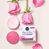 Nivea Gel Crema Facial Hidratante con Agua De Rosas y Ácido Hialurónico, hidratación intensiva 48 horas, 50 ml