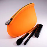 Bolsa de cosméticos de Pudinbag | Pequeña bolsa de maquillaje para mujer | Bolsa de maquillaje para cosméticos para bolso | Silicona impermeable vegana | Naranja