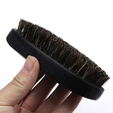 CEPILLO PARA BARBA de 11 Cms de Cerdas de NATURALES de JABALÍ 1000% GENUINAS, Marca Zilveren Man Alta Calidad con Mango de Madera Negro Mate Militar con Cerdas de 1.5 cms de Largo