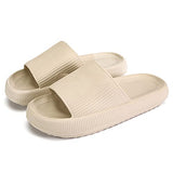 Pantuflas de almohada, zapatillas de baño de ducha de masaje, antideslizantes, de secado rápido, puntera abierta, súper suaves, suela gruesa, 2020, zapatillas de casa súper suaves para mujeres y hombres, plataforma de EVA, Bronceado, 7-8 Women/6-7 Men