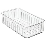 Juego de 2 Cajas plásticas organizadoras pequeñas – Práctico Organizador de despensa sin Tapa – Organizador de Nevera con Ranuras Laterales de ventilación – Transparente