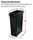 Rubbermaid Commercial Vented Slim Jim Trash Can Waste Receptacle, 23 Gallon, Brown, Plastic, 1956187