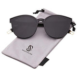 SojoS Lentes De Sol Mujer Ojo De Gato SJ2057 Marco Negro/Lente Gris