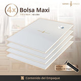 Bolsas de Vacío Premium Increíblemente Fuertes Ahorro de Espacio | 4 x MAXI (110x90cm) | Herméticas y Reutilizables | 80% más espacio | Ropa, Toallas, Ropa de Cama, Edredones y más