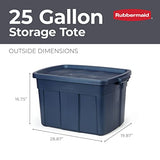 Rubbermaid Roughneck Bolsas de Almacenamiento de 25 galones, contenedores apilables Grandes y duraderos, Ideales para organización de cochera, Ropa y más, Paquete de 4