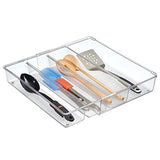 Cubertero para cajón extensible – Organizador de cubiertos para cajones – Separador de cajones para diversos utensilios de cocina – Color: transparente – 4 compartimentos