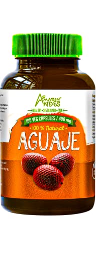 HARINA DE AGUAJE - 100 CAPSULAS DE 400MG - BURITI - 100% NATURAL - PRODUCTO FEMENINO RICO EN FITOESTRÓGENOS - AMAZON ANDES