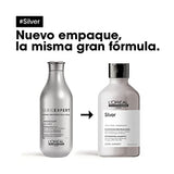 L'Oréal Professionnel Shampoo Morado Silver | Matizador para Cabello con Canas o Platinado | Nutre y Otroga Brillo | 300ML