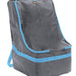 Adjustable, Padded Backpack for Car Seats — Car Seat Travel Tote — Save Money, Make Traveling Easier — Compatible with Most Name Brand Car Seats (Gray with Blue Trim)