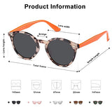 SOJOS anteojos de sol polarizadas redondas retro para mujeres y hombres, clásicas clásico Sunnies SJ2069, Beige Tortoise/Gris, Mediano