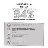 Mascarilla Facial Detox de Carbón Activado - Limpieza Profunda - Absorbe Grasas - Purifica - Disminuye Puntos Negros y Poros - Limpia Impurezas- Arcillas Puras (Kaolin y Bentonita)+ Cera de Arroz+ Extractos Naturales- 94% Ingredientes Naturales- Piel Norm