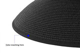 Sombreros de paja plegables para mujer, sombrero de playa de verano, plegable, visera ancha, estilo profundo, tamaño ajustable, Negro, Talla única