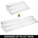 Especiero para armario de cocina – Estante extensible para almacenar condimentos y ordenar la cocina – Organizador de especias adaptable con tres niveles – transparente