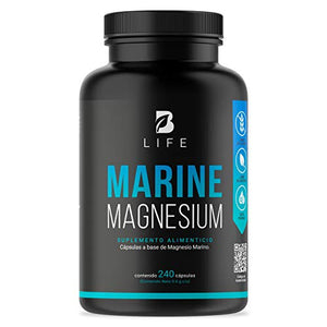 Magnesio Marino de 240 Cápsulas. Ingredientes naturales. Alta biodisponibilidad y absorición. Marine Magnesium B Life.