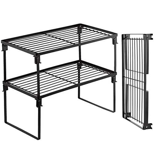 Estante apilable para almacenamiento de cocina, estante plegable para especias, estantes de almacenamiento, estantes de cocina, mostrador de cocina y organizador de estantes de gabinete,