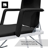 Sillon Camilla para Pestanas Cama para Faciales Ajustable Silla Cama para Masajes Profesional Cama Portatil Reclinable para Masaje Facial Big Room - Negro