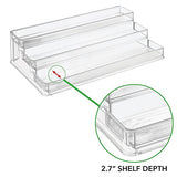 Especiero para armario de cocina – Estante extensible para almacenar condimentos y ordenar la cocina – Organizador de especias adaptable con tres niveles – transparente