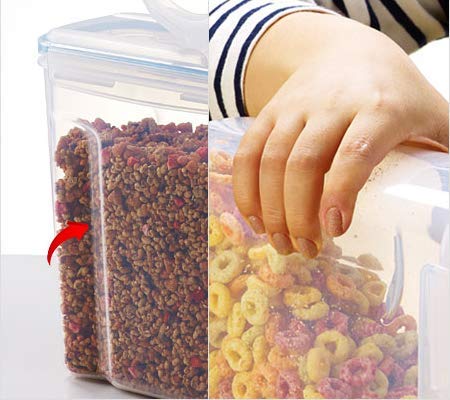 Recipientes herméticos para alimentos, juego de 2 recipientes de  almacenamiento de cocina con tapas, ideales para almacenamiento de cereales  y