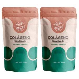 Colágeno Hidrolizado en Polvo - 1 kilo (2 Bolsas de 500g c/u) - 100% natural y puro, sin colorantes, azúcares añadidos, ni edulcorantes. (NUEVA IMAGEN)