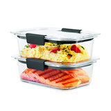 Rubbermaid Brilliance - Recipiente para alimentos, Transparente, 2 pack 3.2 Medium, 1, 1