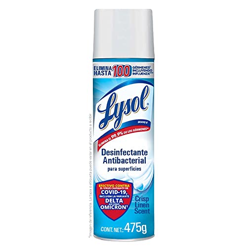 Lysol Aerosol Desinfectante para Superficies, Aroma Crisp Linen, 475g (el empaque puede variar )