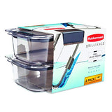 Rubbermaid Brilliance - Recipiente para alimentos, Transparente, 2 pack 3.2 Medium, 1, 1