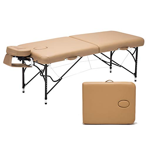 Cama Del Masaje, Cama Plegable Portátil De La Fisioterapia De La Belleza Del Hogar De La Cama con Las Piernas De Aluminio De La Cama Del Marco mesa de masaje ( color : Bronceado suave )