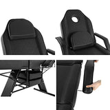 Mesa de masaje para cama facial, extensión de pestañas, silla de tatuaje para spa, salón de belleza, estudio de estilo, color negro