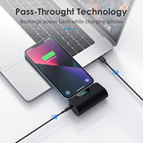 Mini cargador portátil de 5200 mAh ultra compacto con visualización LED inteligente, banco de energía de doble entrada (puerto USB-C solo entrada) batería externa de alta velocidad compatible con iPhone 13/12/11/X/8/7/6/5 [versión 2022]