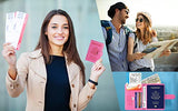 Funda para pasaporte con bloqueo RFID de cuero, accesorios de viaje para mujeres y hombres, Rosado, Pequeño, Cartera Rfid