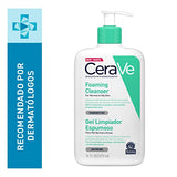 CeraVe Gel Limpiador Espumoso |473ml| Limpiador diario para piel mixta, grasa o con acné | Libre de fragancia