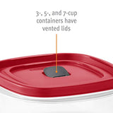 Rubbermaid Easy Find - Recipientes de almacenamiento de alimentos con tapas ventiladas, juego de 21 (42 piezas en total), rojo