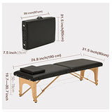 Mesa de masaje Masaje Cama de masaje Cama de hidromasaje 74.8 pulgadas Portátil de largo 2 plegables con la mesa de la caja de la caja de la caja de la caja del salón ajustable de la cama de la cama d