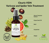 Clearly VEIN, el Mejor Tratamiento Natural para Varices y Arañas Vasculares. Fortalece la Salud Capilar y Mejora la Circulación Sanguínea con Aceites Terapéuticos y Extractos de Plantas, con Castaño de Indias, Helicriso, Jengibre.